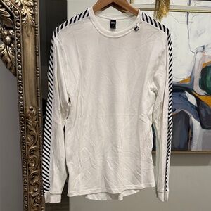 Helly Hansen White Long Sleeve Shirt with Black Stripes